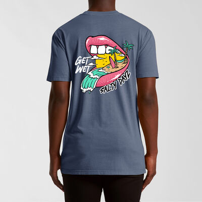Salty Dayz Faded T-Shirt ~ Get Wet Mouth - Surf Shirt. Thumbnail