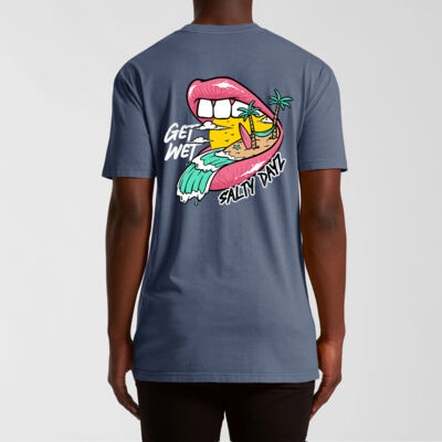 Salty Dayz Faded T-Shirt ~ Get Wet Mouth - Surf Shirt. Thumbnail