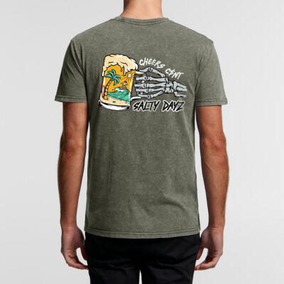 Salty Dayz Stone Wash T-Shirt ~ Cheers C$nt - Vintage Surf Shirt. Thumbnail