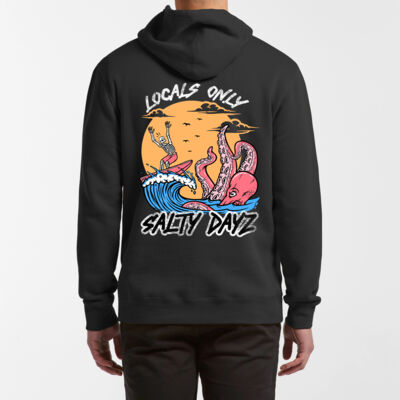 Salty Dayz Classic Unisex Hoodie ~ Locals Only Octopus – Hooded Jumper. Thumbnail